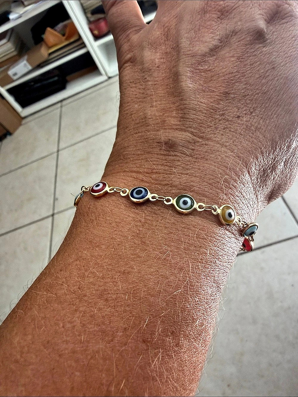 Gold-Tone Evil Eye Charm Bracelet